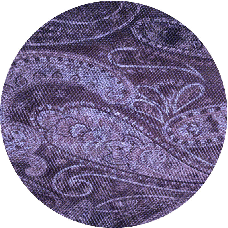 Tapis bleu / violet Paisley, Rond 3 pi