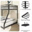 Lit simple superposé au dessus d'un lit double en métal noir pour enfants
