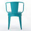 Ensemble de bar extérieur 3 pièces résistant aux intempéries, table ronde à lattes de couleur unie et 2 chaises-1920034761