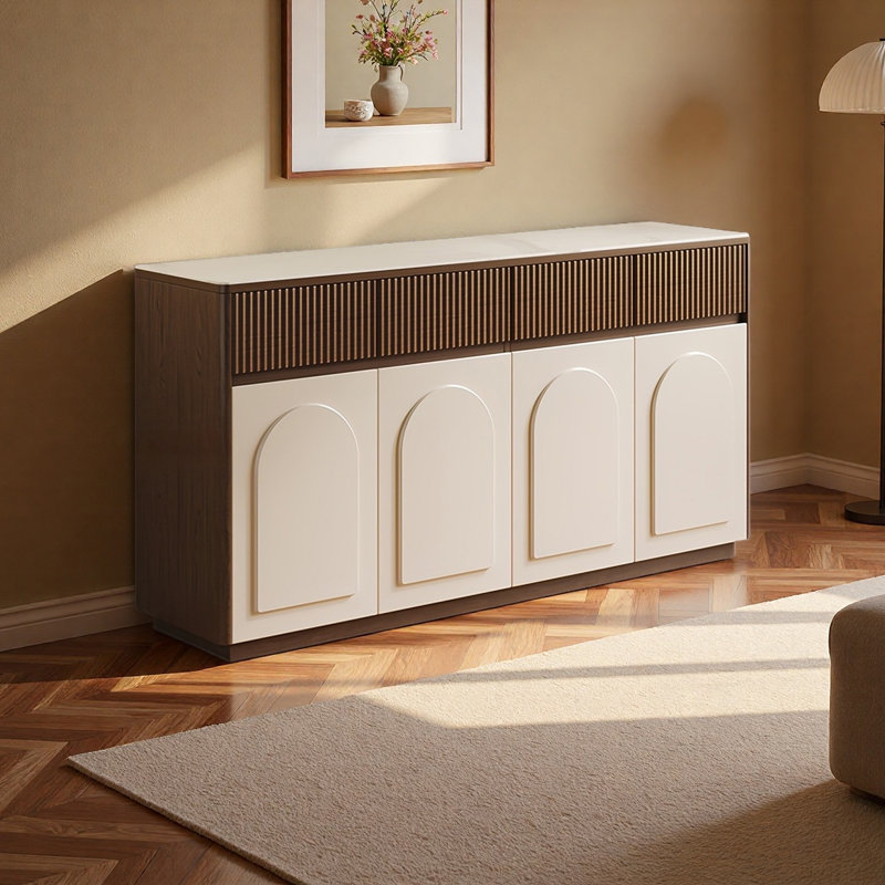 Middle ancient style rock plate sideboard cabinet, 33.46" H x 56.29" W x 15.74" D