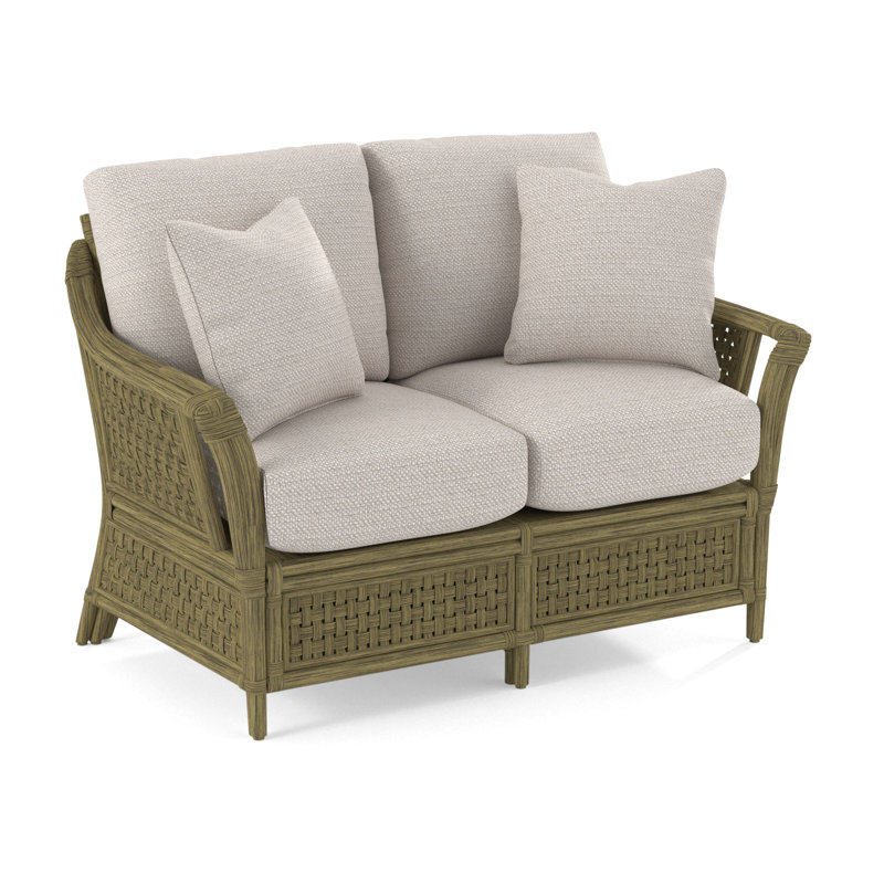 Boca Loveseat, White Textured Performance;, Antique Black