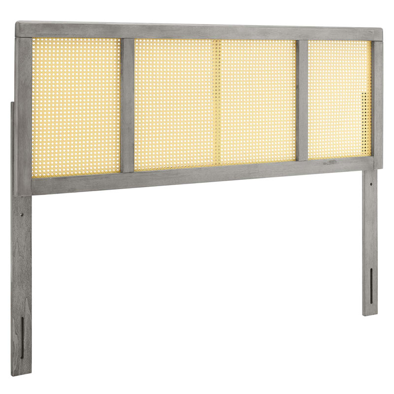 Tête de lit Delmare Cane, Gris, Complète
