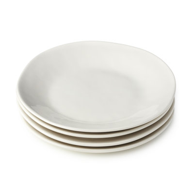 Certified International Linen Cream 9 Inch Stoneware Salad Plates Set Of 4 – Rustic Modern Farmhouse Dinnerware For Appetize