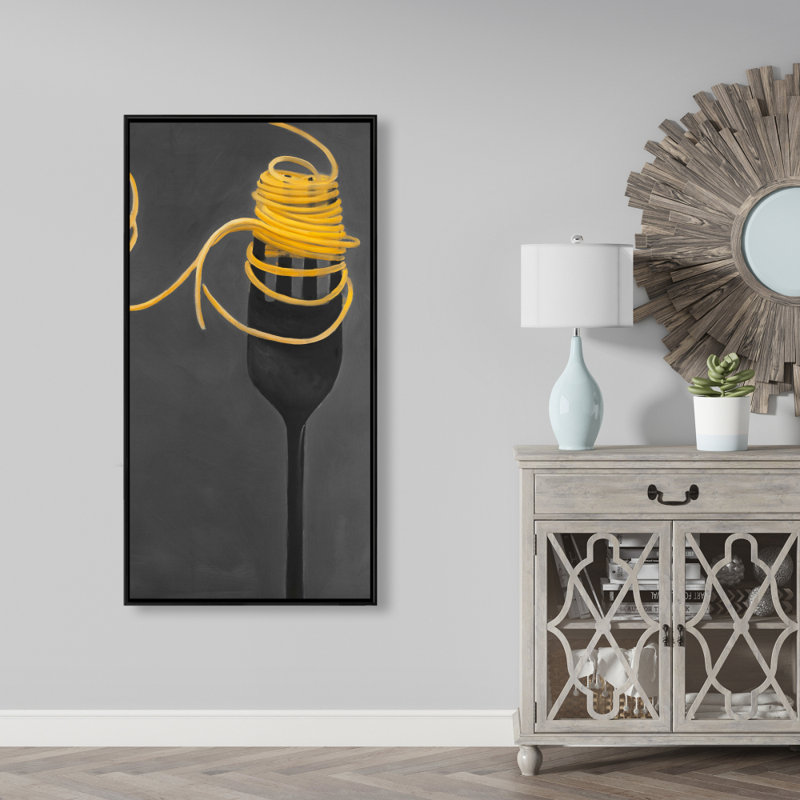 Spaghetti Pasta Around A Fork Print On Canvas