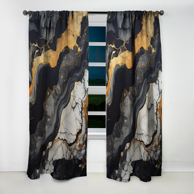 Benedetti - Spirals Abstract Blackout Curtain - 1 Panels, 52" W x 95" L