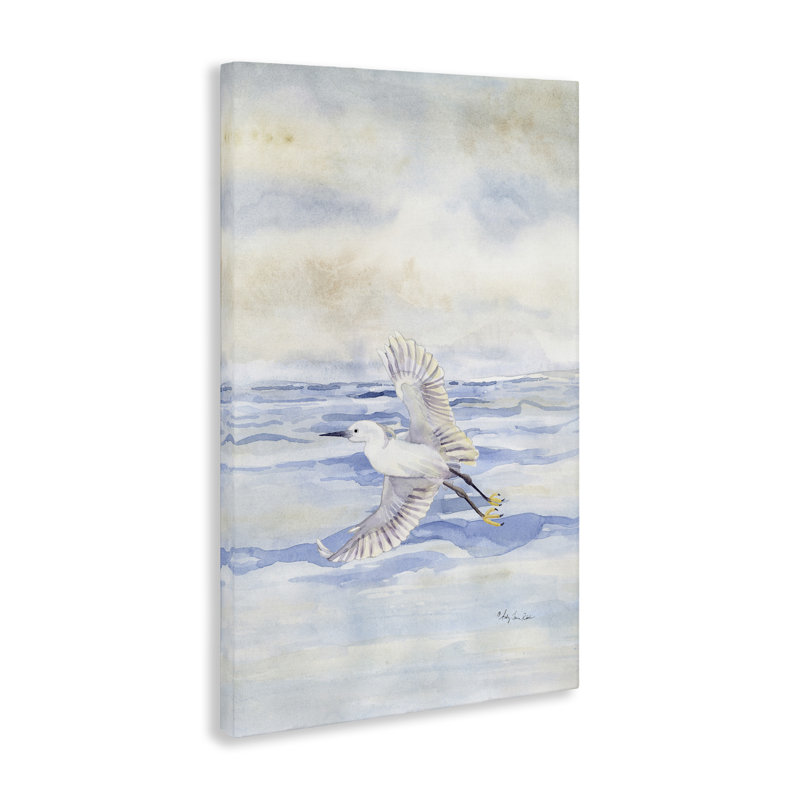 «Flying Heron Over Water» par Audrey Jeanne Roberts, H 24 po x l 16 po