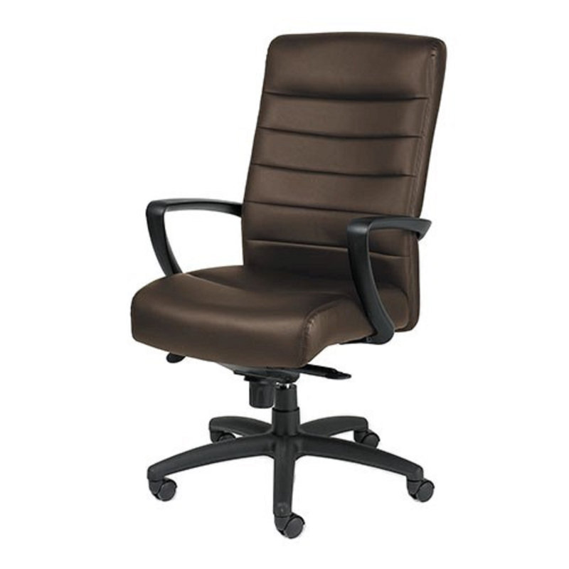 Aoilisa Adjustable Swivel Faux Leather Rolling Office Chair, Brown