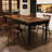 Nut-brown+Black Rectangular Solid Wood Dining Table-812627074