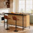 Modern 63" W Kitchen Island Table With Seating and 6 Spacious Storage and Breakfast Counter Table for Dining Room Kitchen