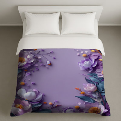Purple Floral Arrangement Duvet Covers