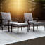 4 chaises d'extérieur avec repose-pieds 4 pièces