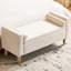 Banc de rangement rembourré avec deux coussins et accoudoirs, banc de bout de lit capitonné pour le salon, la chambre à coucher et le vestibule-458829943