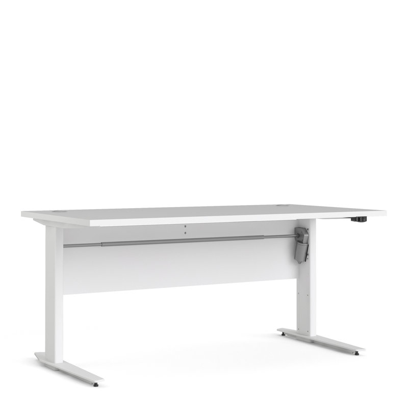 Prima Adjustable Standing Desk, White, White