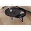 Table basse ronde moderne avec plateau rotatif en bois avec rangement et pieds en métal-1874209856