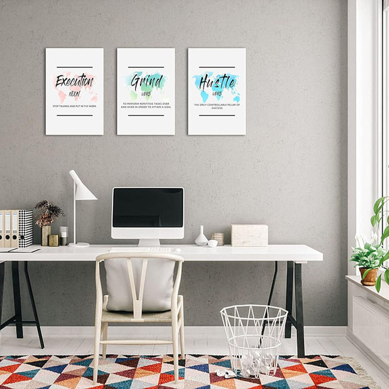Art mural inspirant, photos de bureau pour décoration murale, citations de motivation, art mural pour hommes, Ex citation - Grind - Hustle