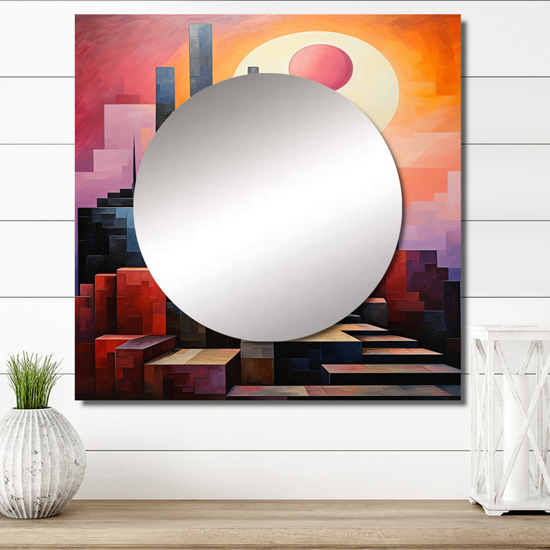 Erlon - Miroir carré, art mural pour salle de bain, 23 po x 23 po