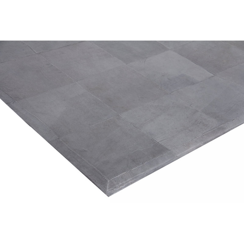 Cowhide Area Rug in Gray, Rectangle 9'6" x 13'6"