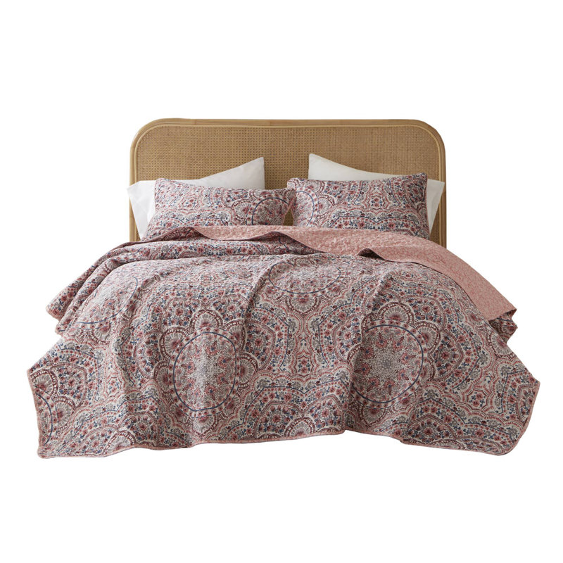 Ensemble de literie avec courtepointe réversible Boho Floral