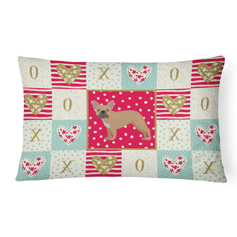  Coussin d'extérieur rectangulaire avec rembourrage French Bulldog # 2 Love