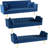 Velvet Convertible Sleeper Sofa Couch Futon Sofa Bed with 2 Pillows-727828308