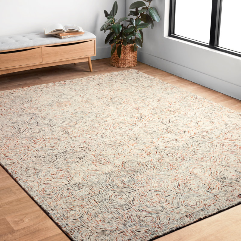 Haubert Wool Geometric Indoor Rug, Rectangle 3'6" x 5'6"