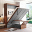 Lit escamotable double avec bureau pliable - Lit mural peu encombrant