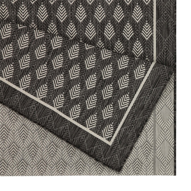 Sunshine Anthracite Indoor/Outdoor Area Rug, Rectangle 5'3" x 7'3"