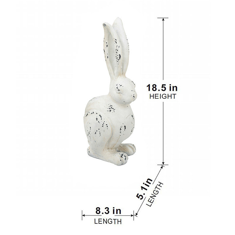 Figurine de lapin 8,3 x 5,1 x 18,5 po, blanc