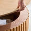 Table basse ronde en bois de 31,49 po avec rangement pour le salon, table basse tambour artisanal moderne, table basse circulaire en bois pour petit espace.-1696192965
