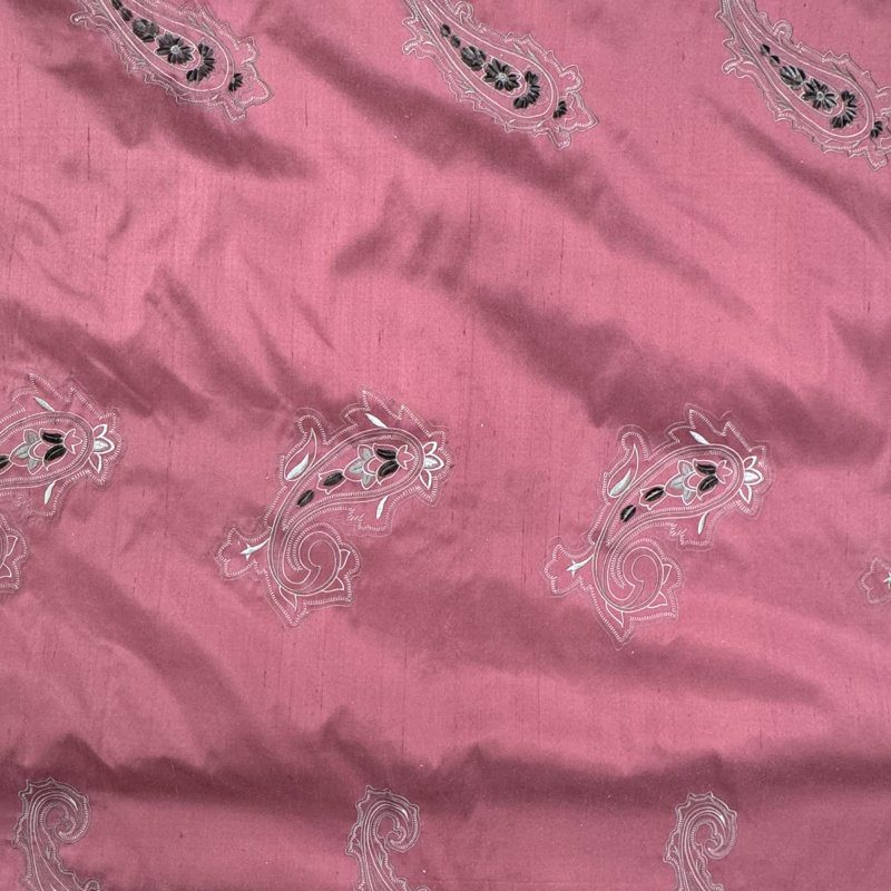 Eclipse Fabric | Velvet Paisley Silkl Fabric | Drapery & Curtain Fabric, Spice