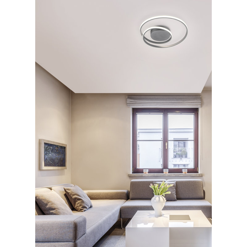 Nezaket 1-Light 39cm LED Integrated Flush Mount, Titanium