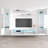 100" Modern Floating Wall Mounted Entertainment Center with 16-Color LED Lighting, High Gloss Finish-328468026
