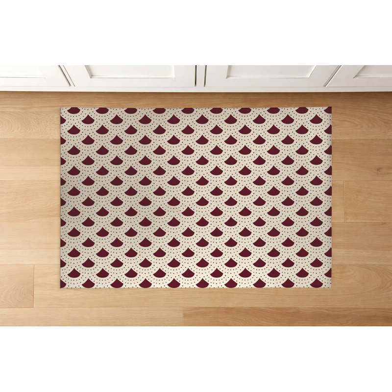 Tapis de cuisine à pois, Wine Geometric, Rectangle 2' x 3'
