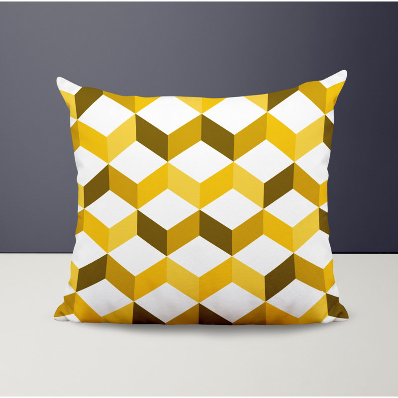 Housse et insert de coussin décoratif en polyester, L 17 po x H 17 po, Jaune