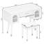 Ensemble de coiffeuse et coiffeuse Elegant Vanity, coiffeuse moderne avec rangement, bureau, port de charge, blanc