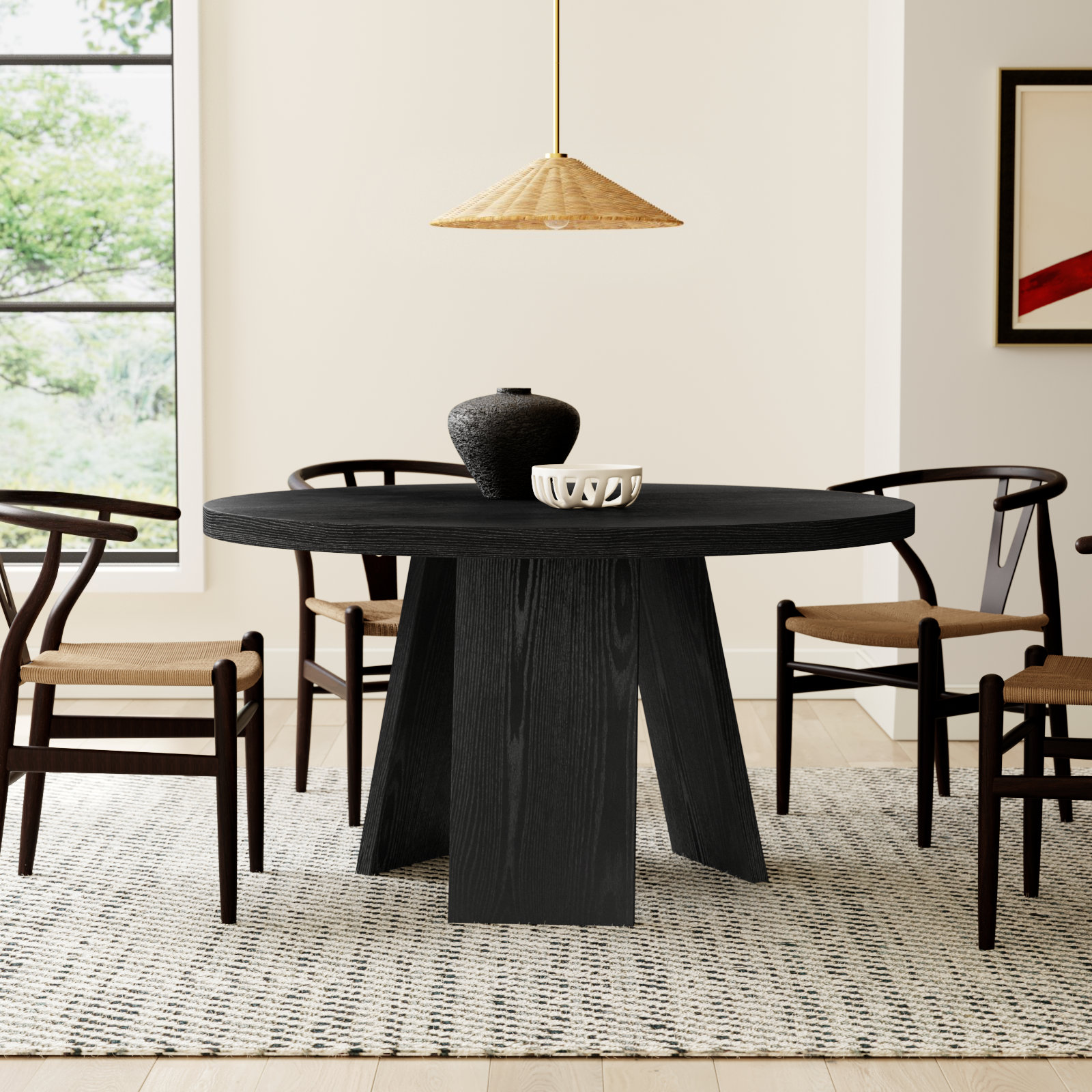 Mattelynn 54'' Round Dining Table, Black
