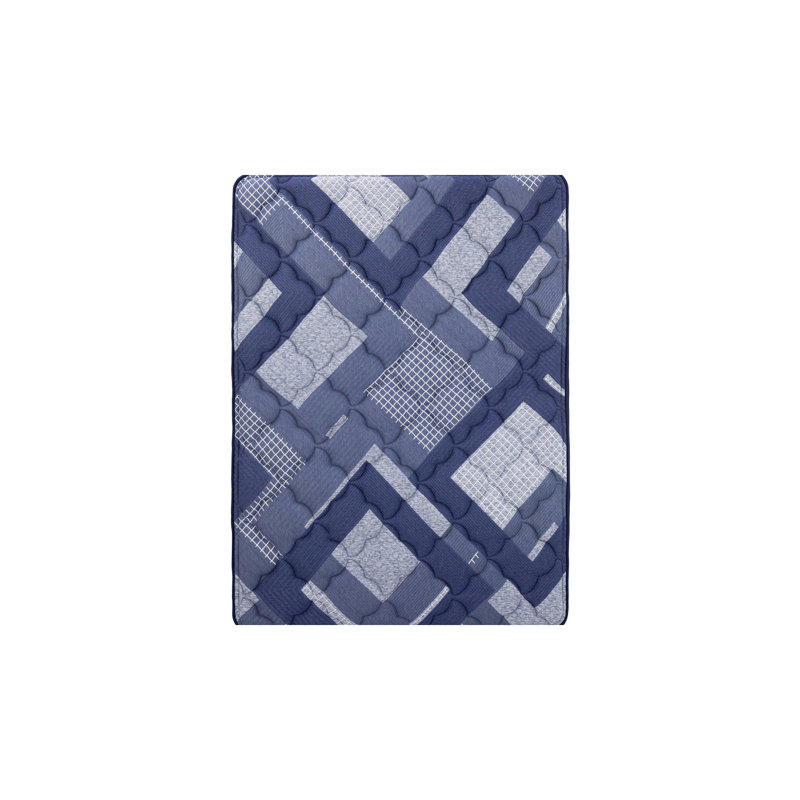 Très grand matelas bleu de 14 po avec unité de poche, mousse à mémoire de forme, couches de mousse et housse souple, couches roulées compressées, super tissu