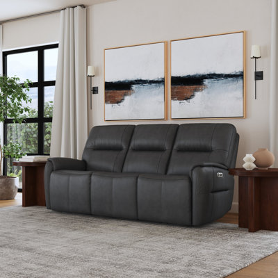 Wallker 83'' Genuine Leather Reclining CAL117 Compliant Sofa -  Flexsteel, 1745-62PH-450-02