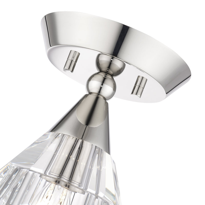 Plafonnier encastré en cristal Pontus, Nickel poli