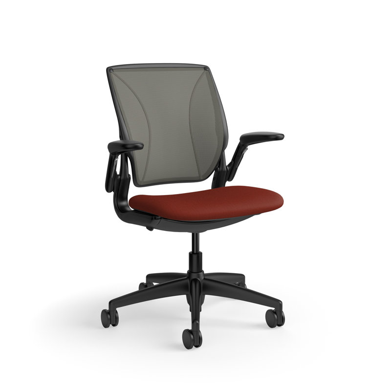 Fauteuil de travail ergonomique avec dossier Caraway World ML et siège rembourré Corde 4, Gris / Orange, Noir