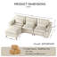 Canapé d'angle modulaire 3 places BedLuxury 103 po avec coutures françaises-2119612213