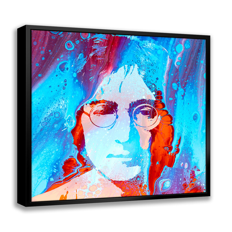 Pyschedelic Lennon Pop Art-Giclee on Canvas with Float Frame Vertical, 18" H x 18" W
