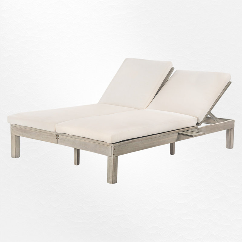 Lit de jour pour terrasse en bois massif de 66,62 po de largeur, Gris