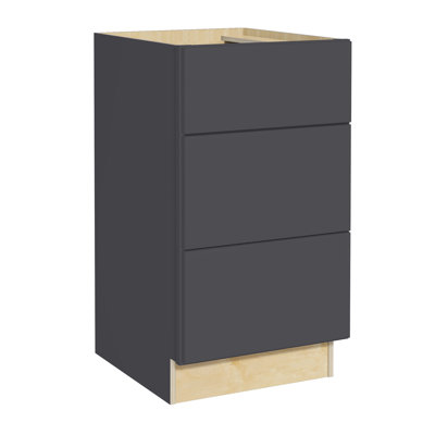 Gallery Express Briar Assembled 24 in W X 24 in D X 34.5 in H Drawer Base Kitchen Cabinet in Onyx