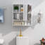 Armoire à pharmacie murale avec miroir pour salle de bain, gris-2083140530