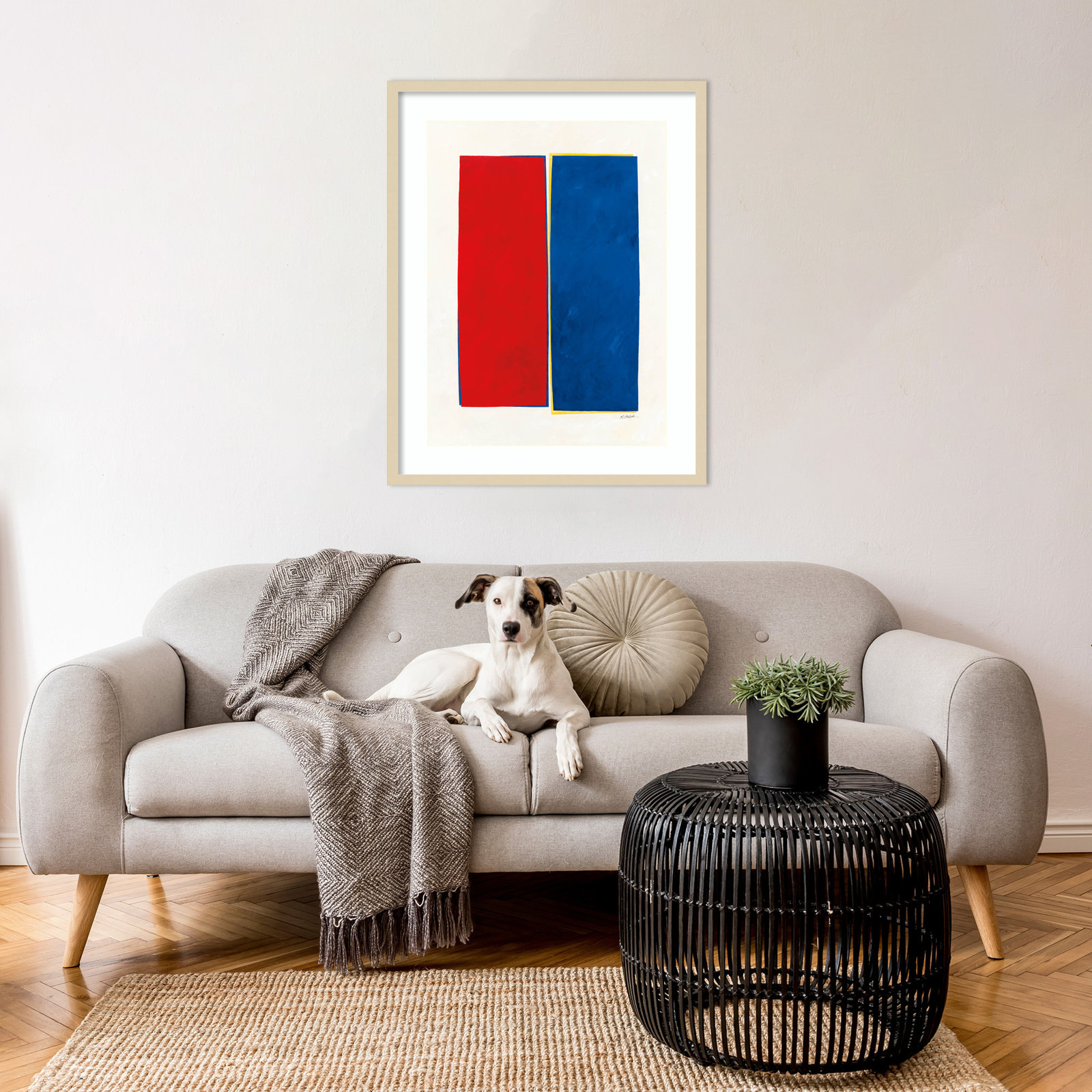 Lealia "Monolithic II" Print, Brown Framed, 33" H x 26" W