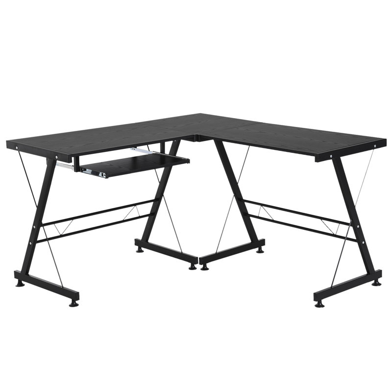 L-Shaped Computer Desk, black