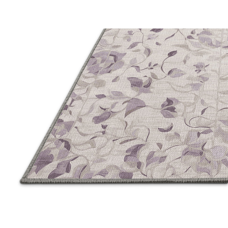 Machine Washable Gray Area Rug, Rectangle 7' x 10'