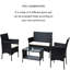 Ensemble de 4 pièces pour l'extérieur - avec coussins attrayants, coussins de patio en PC, 2 fauteuils, tasse en verre trempé pour garder vos boissons au chaud à l'extérieur-1805493820