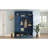 Entryway Hall Tree with Bench and Storage, Deep Blue, 77-Inch Tall, 7 Hooks and Adjustable Shelves
